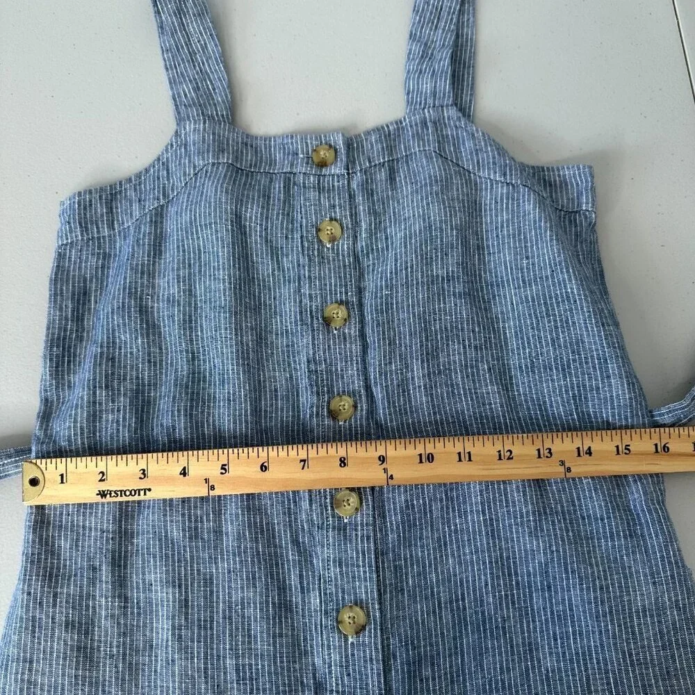 Everlane Linen Jumpsuit‎ Blue Pinstriped Size 0